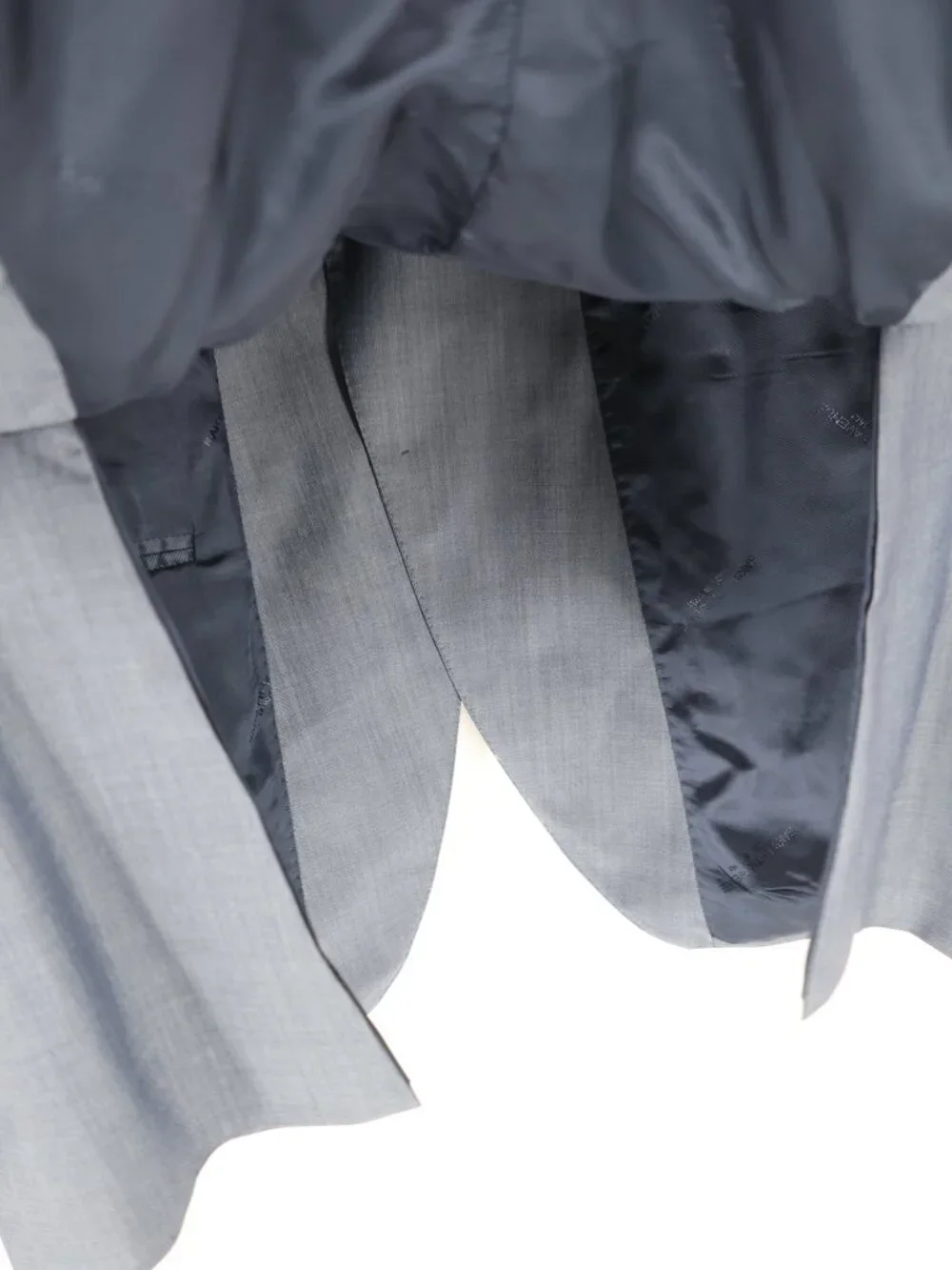 Saks Fifth Avenue Sport Coat Mens 44R Ermenegildo Zegna Wool Silk sharkskin blue